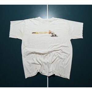 Vintage Oakley Software Fury Fire Canon T Shirt Men's XL White Flames 90s Rare